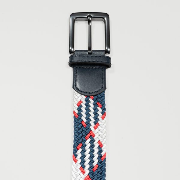 cincho azul blanco y rojo diseno trenzado marca buckle cl sico 154168 AZBLRO 2