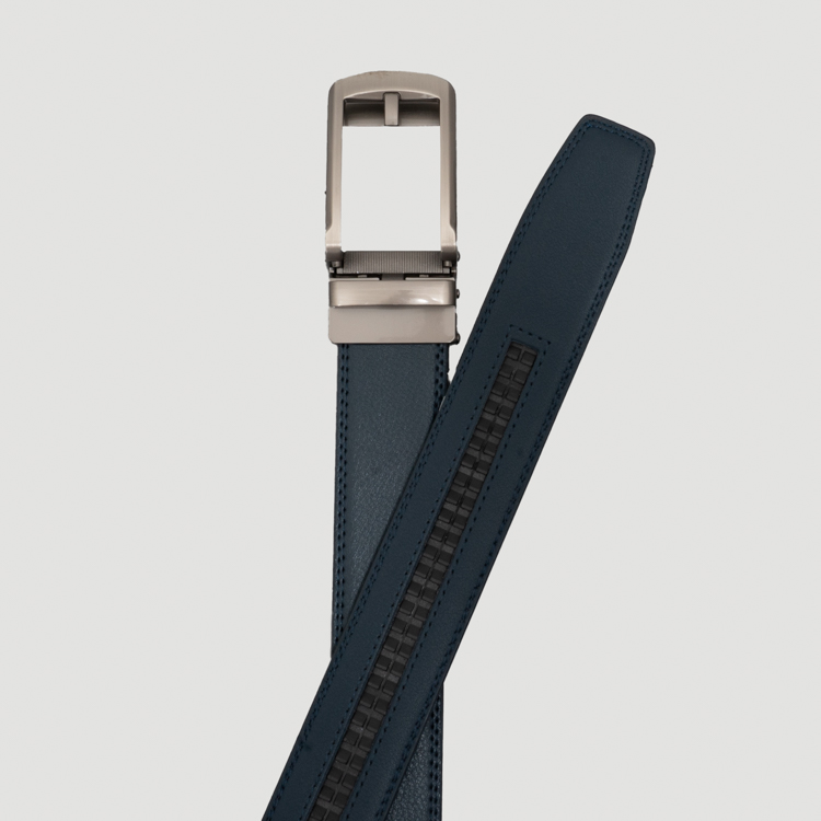 cincho azul estructura labrada marca buckle cl sico 150167 AZUL 2