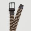 cincho beige y caf diseno trenzado con hebilla metalica marca buckle cl sico 144804 BEIGCAF 1