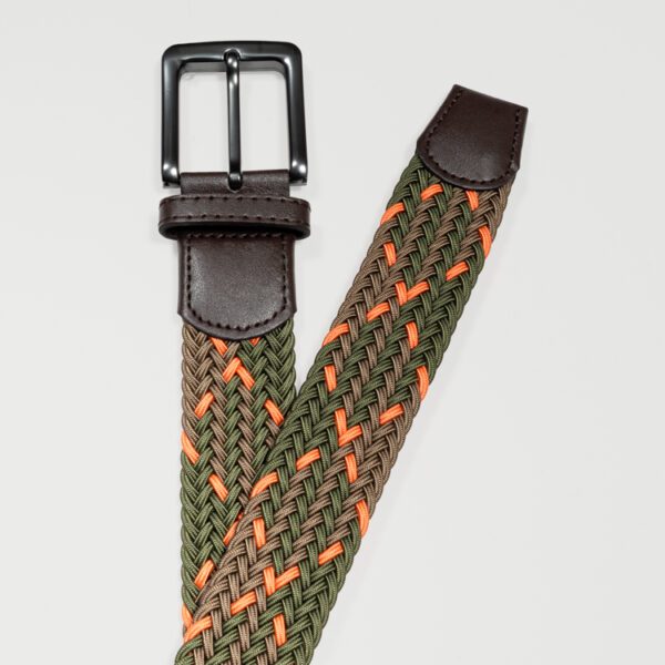 cincho verde y naranja diseno trenzado marca buckle cl sico 154164 VERNARA 1