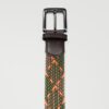 cincho verde y naranja diseno trenzado marca buckle cl sico 154164 VERNARA 2