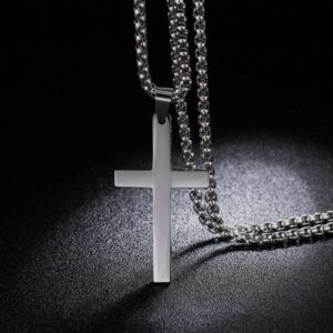 collar gris estilo cruz lisa marca calak cl sico 142236 202055 1