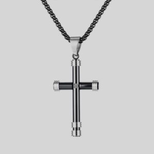 collar gris estilo cruz marca calak cl sico 142226 202046 1