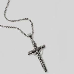 collar gris estilo cruz rustica marca calak cl sico 142243 284377 1