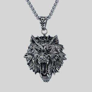 collar gris estilo lobo solitario marca calak cl sico 142234 202053 1