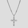collar plateado diseno de cruz marca calak cl sico 150312 300777 1