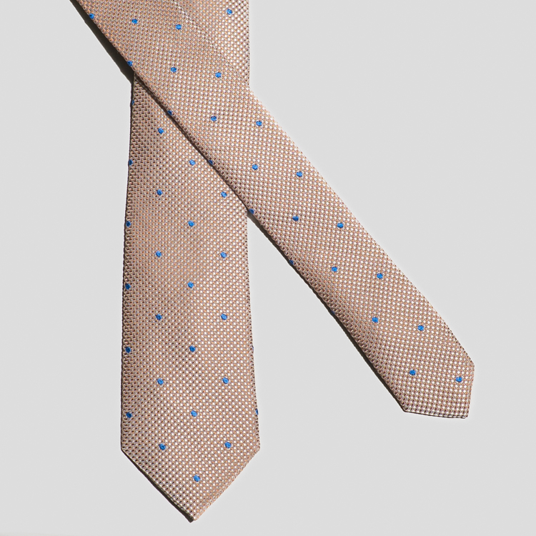 corbata beige estructura plana marca colletti slim 167301 379425