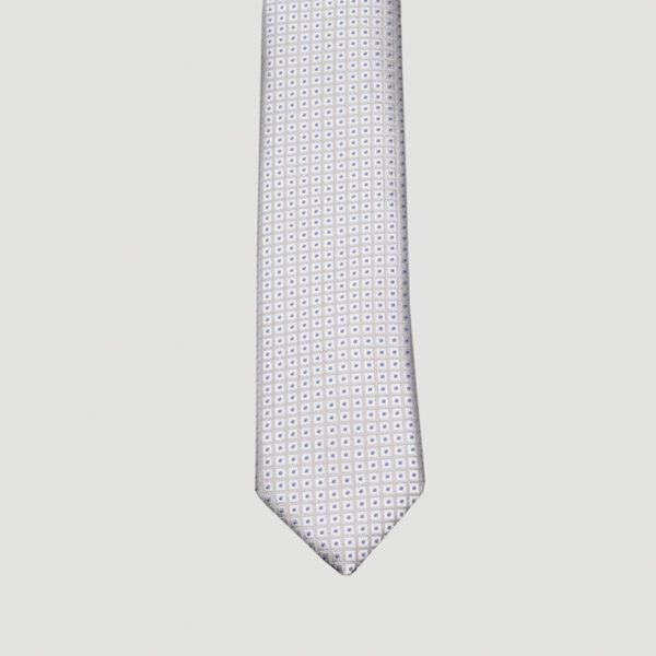 corbata gris claro diseno de cuadros marca emporium slim 157709 GRIS CLA 1