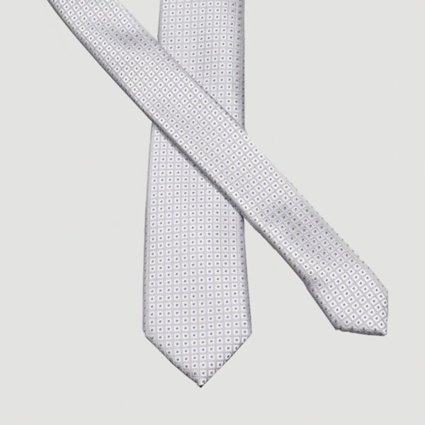 corbata gris claro diseno de cuadros marca emporium slim 157709 GRIS CLA 2