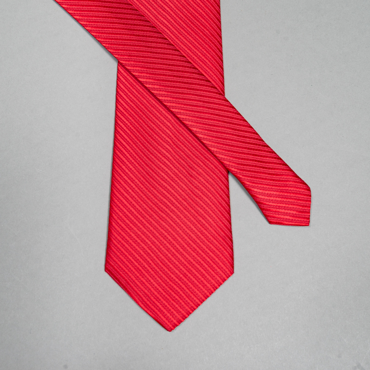 Corbata roja estructura labrada marca Emporium slim | 126691