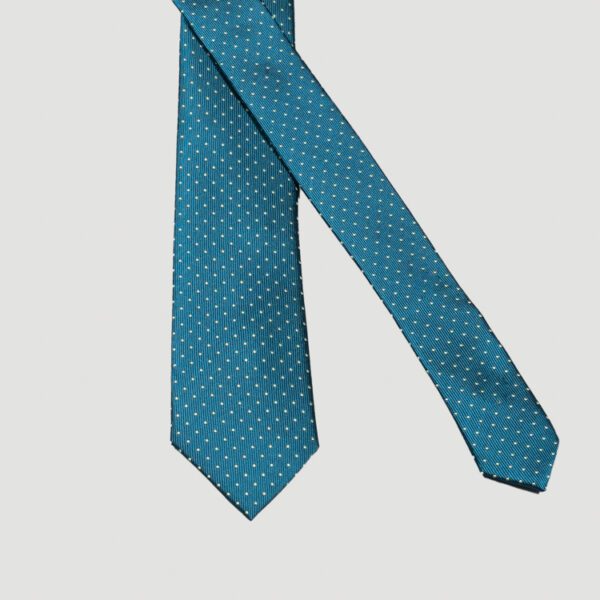 corbata turquesa diseno de puntos marca colletti slim 157733 TURQUESA 2