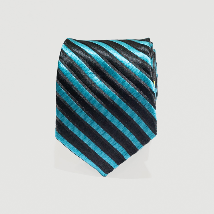 Corbata turquesa diseño franjas marca Emporium slim | 135428