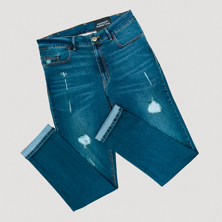 Jeans azul estructura gastado marca Emporium Business Casual  | 129025