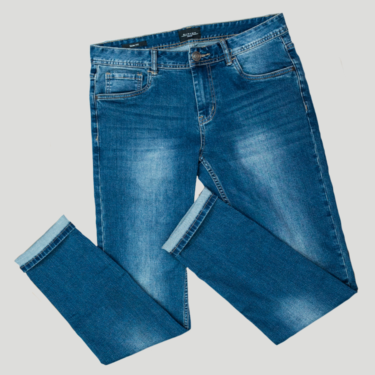 Jeans azul estructura labado marca Carven clásico | 135116