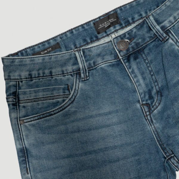 jeans azul estructura labrada marca carven slim 136496 318968 3