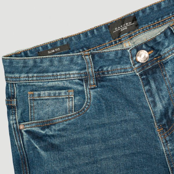 jeans azul estructura labrada marca carven slim 149884 306012 2