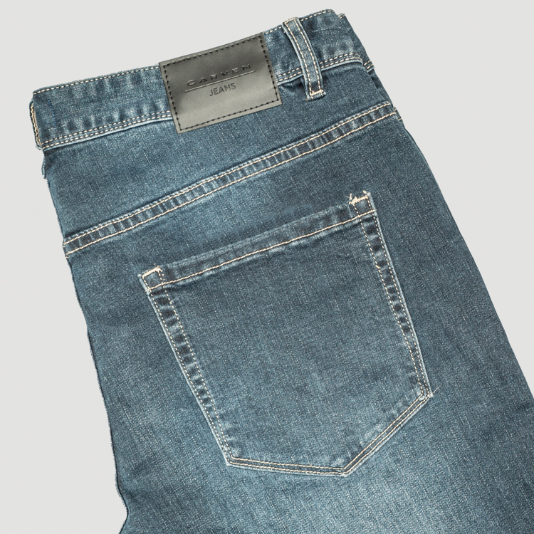 jeans azul estructura labrada marca carven slim 155632 AZUL 4