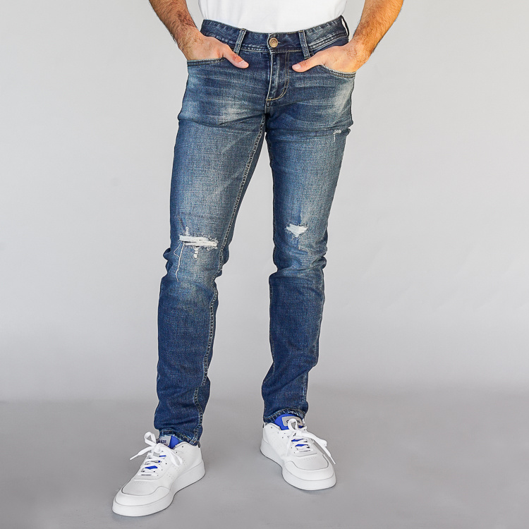 Jeans azul diseño rasgado marca Carven Slim | 126962