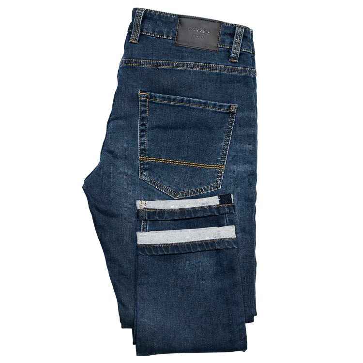 Jeans azul con detalles pequeños de lavado marca Carven Slim | 124320