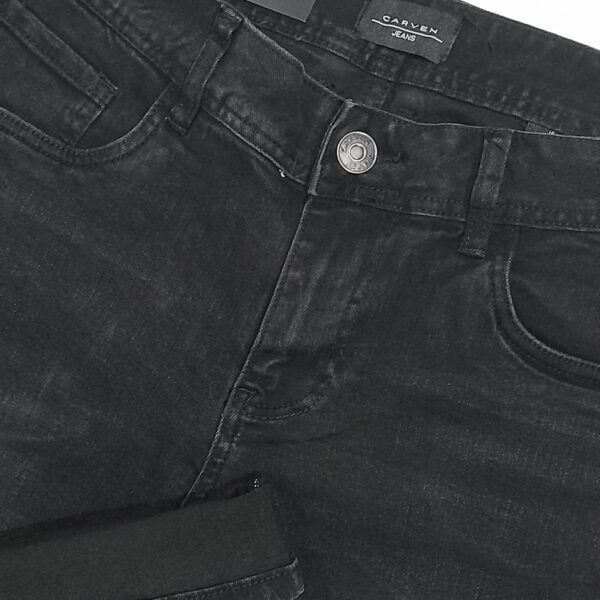 jeans negro estructura labrada marca carven slim 147578 237775 2
