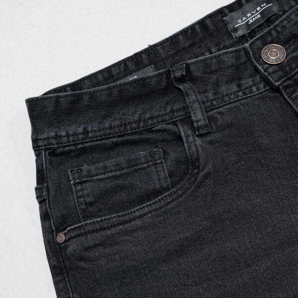 jeans negro estructura labrada marca carven slim 147578 256541 2