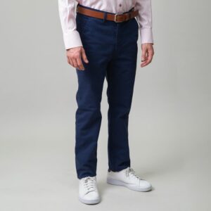 pantalon azul estructura plana lisa marca business casual slim 147781 249620 1