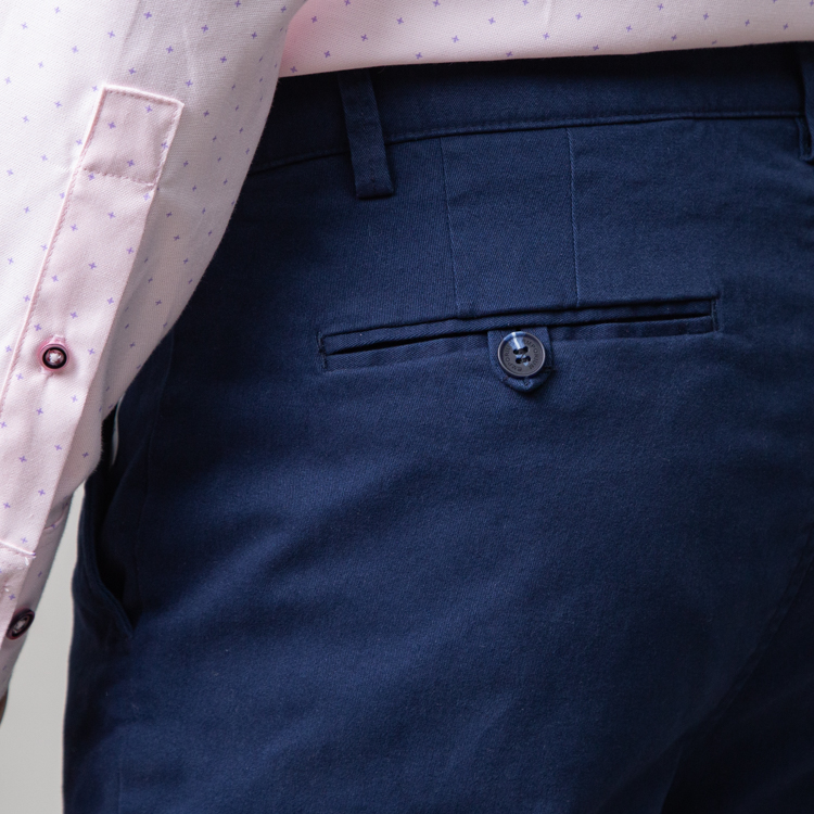 pantalon azul estructura plana lisa marca business casual slim 147781 AZUL 4