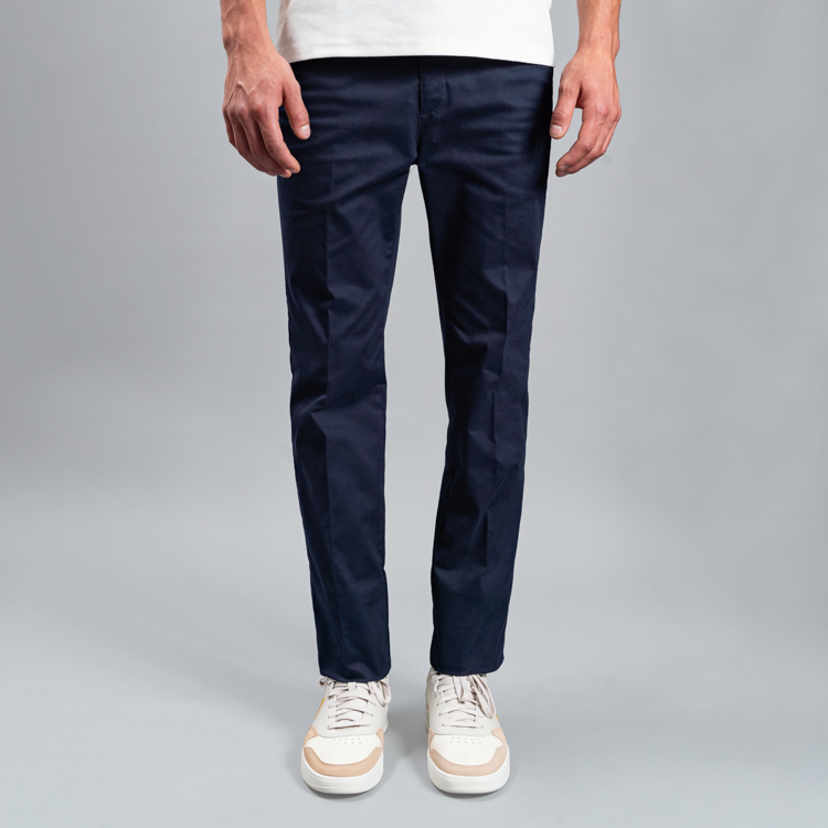 pantalon casual azul estructura plana marca business casual slim 160014 AZUL 1