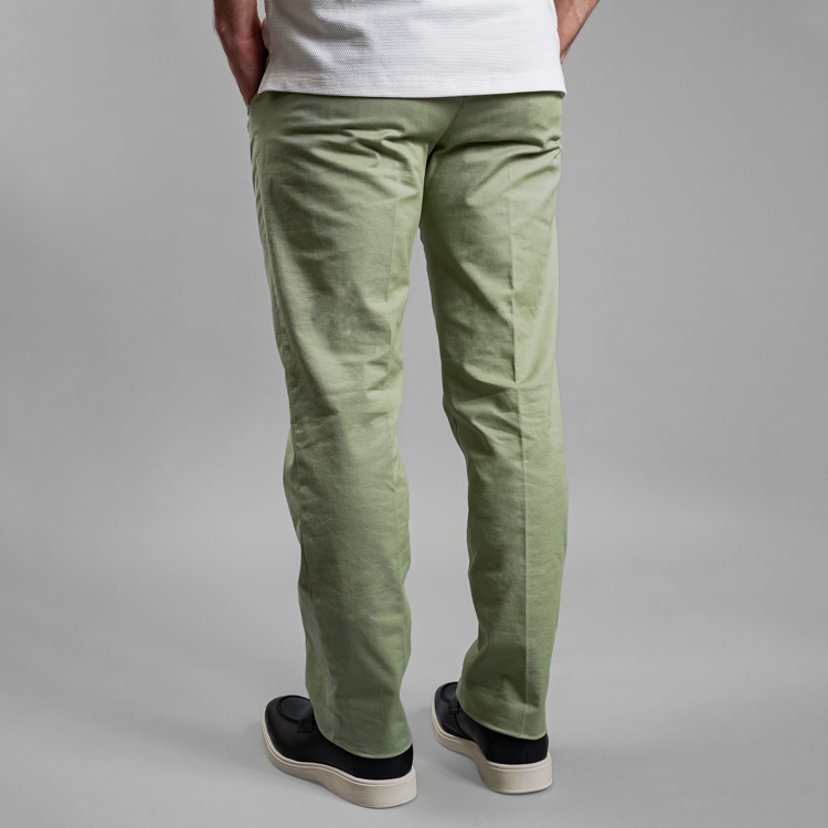 pantalon casual verde estructura plana marca business casual slim 160032 VERDE 4