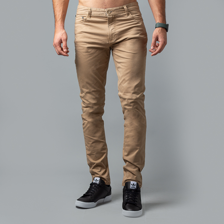 pantalon chino kaky con diseno de 5 bolsillos marca carven slim 125475 BEIGE 1