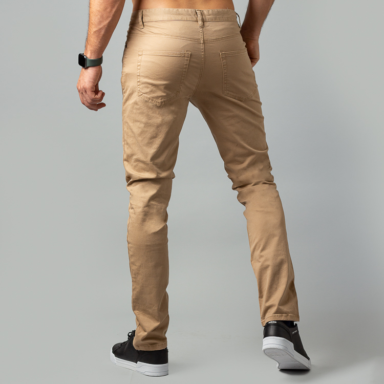 pantalon chino kaky con diseno de 5 bolsillos marca carven slim 125475 BEIGE 3