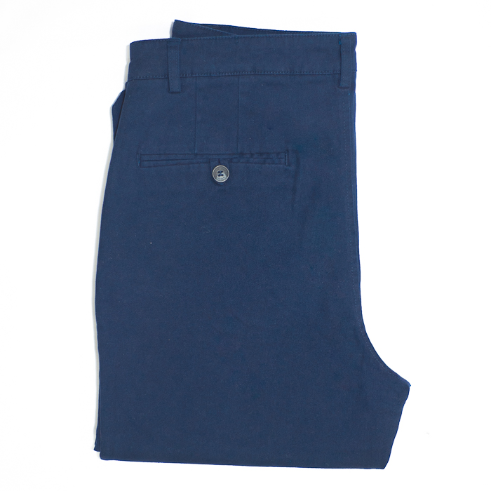 Pantalón azul con diseño en bolsas con bies marca Emporium Casual clásico | 122323