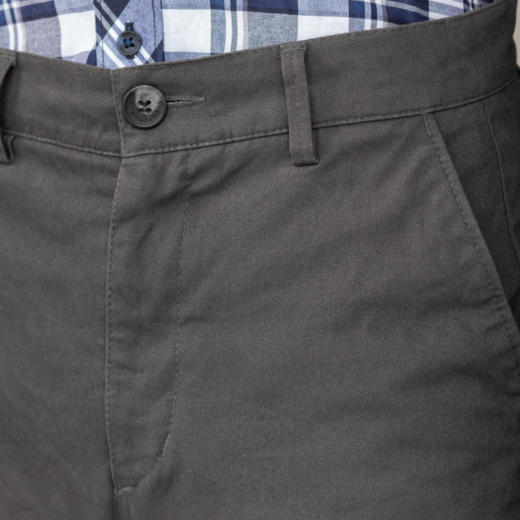 pantalon gris estructura plana lisa marca business casual slim 144401 GRIS 2