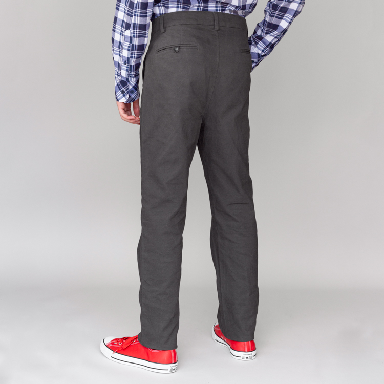 pantalon gris estructura plana lisa marca business casual slim 144401 GRIS 3