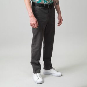 pantalon gris estructura plana lisa marca business casual slim 147823 249617 1