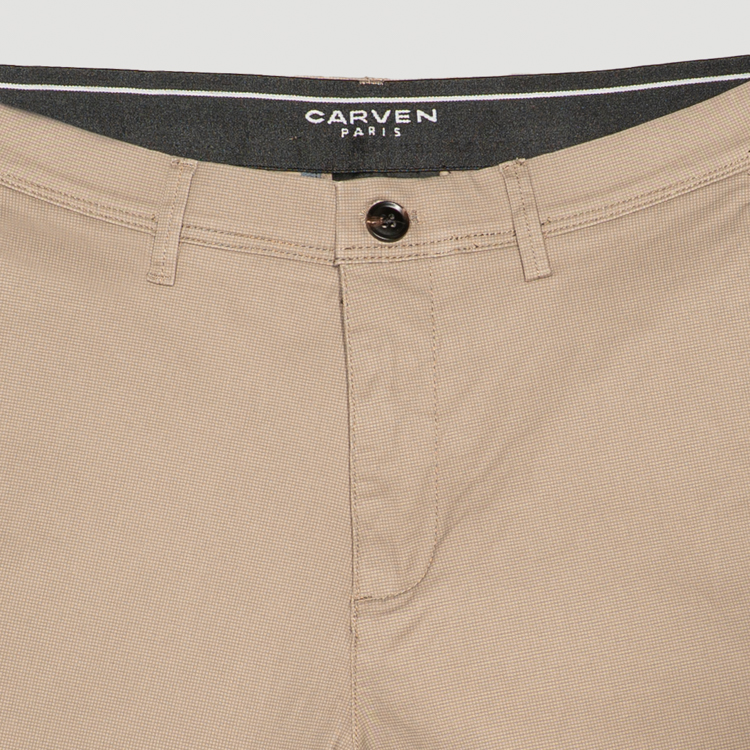 pantalon khaki estructura plana marca carven slim 164110 KHAKI