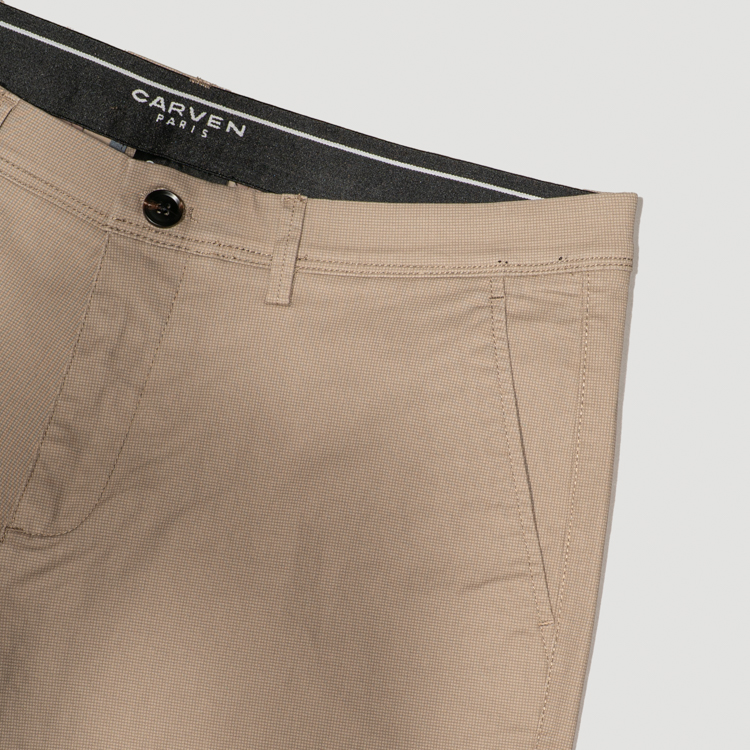 pantalon khaki estructura plana marca carven slim 164110 KHAKI