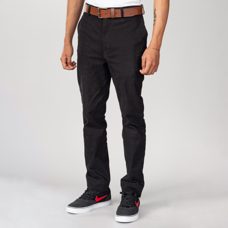 pantalon negro estructura plana lisa marca business casual cl sico 144385 NEGRO 1