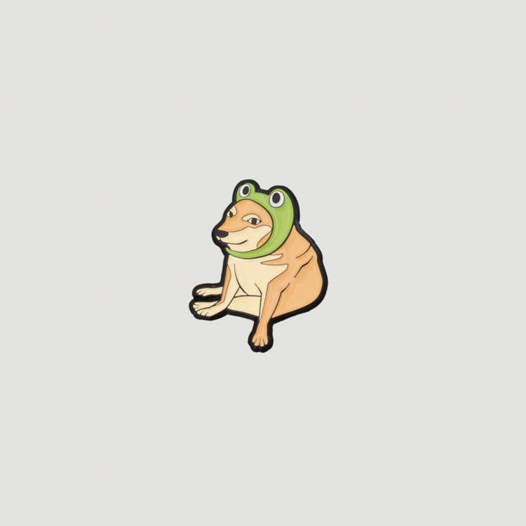 pin verde estilo cheems frog marca pinusual cl sico 161527 VERDE 1