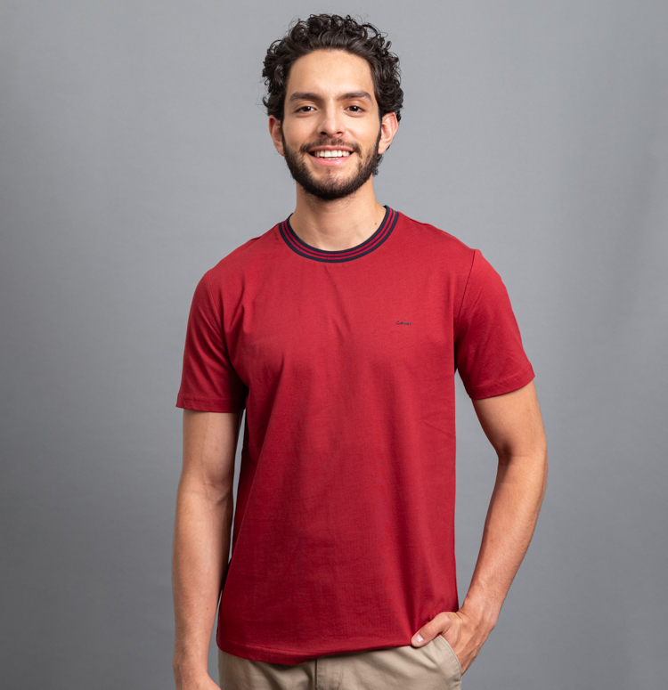 playera roja estructura plana marca carven slim 155803 ROJO 1