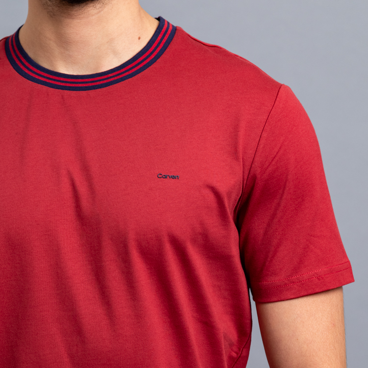 playera roja estructura plana marca carven slim 155803 ROJO 2