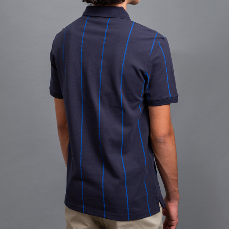 polo azul diseno de lineas marca carven slim 155726 AZUL 4