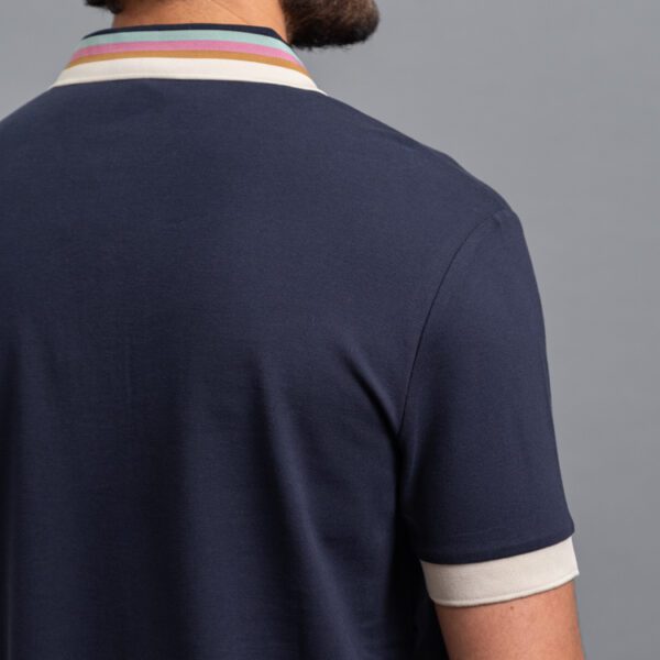 polo azul estructura contraste marca carven slim 155751 296545 3