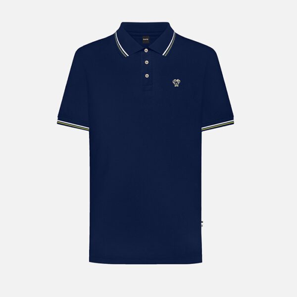 polo azul estructura contraste marca dante slim 156621 300732 1