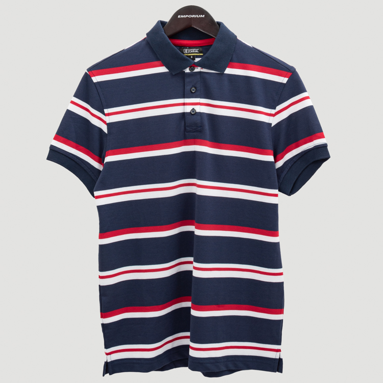 polo azul estructura labrada marca bcasual cl sico 144904 AZUL 1