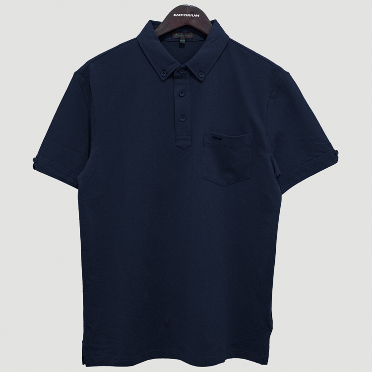 polo azul estructura plana marca carven slim 147547 AZUL 1