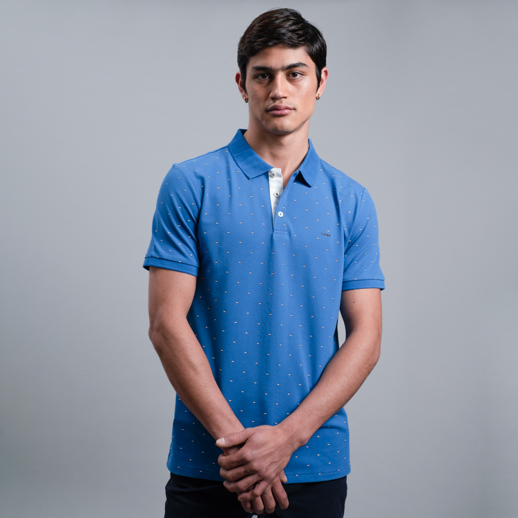 polo azul estructura plana marca carven slim 156066 AZUL 1