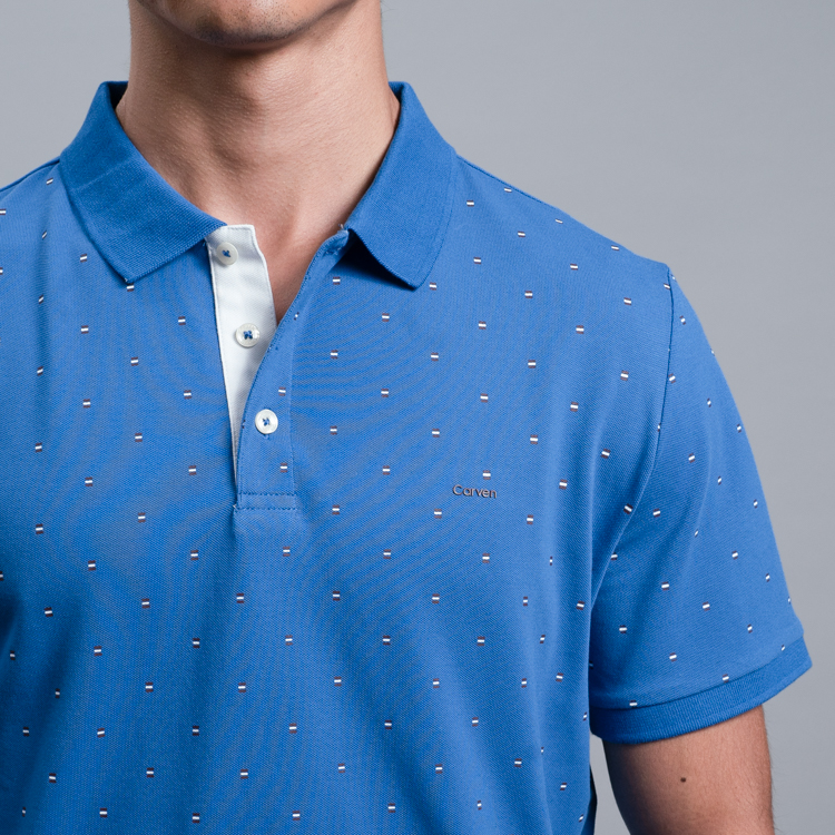 polo azul estructura plana marca carven slim 156066 AZUL 2