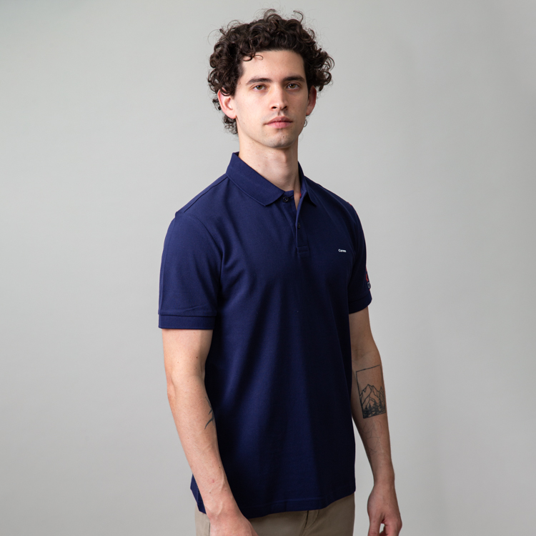 polo azul pa estructura manga race marca carven slim 149940 AZUL PA 1