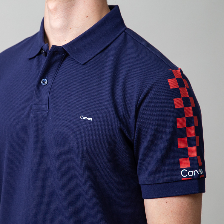 polo azul pa estructura manga race marca carven slim 149940 AZUL PA 2